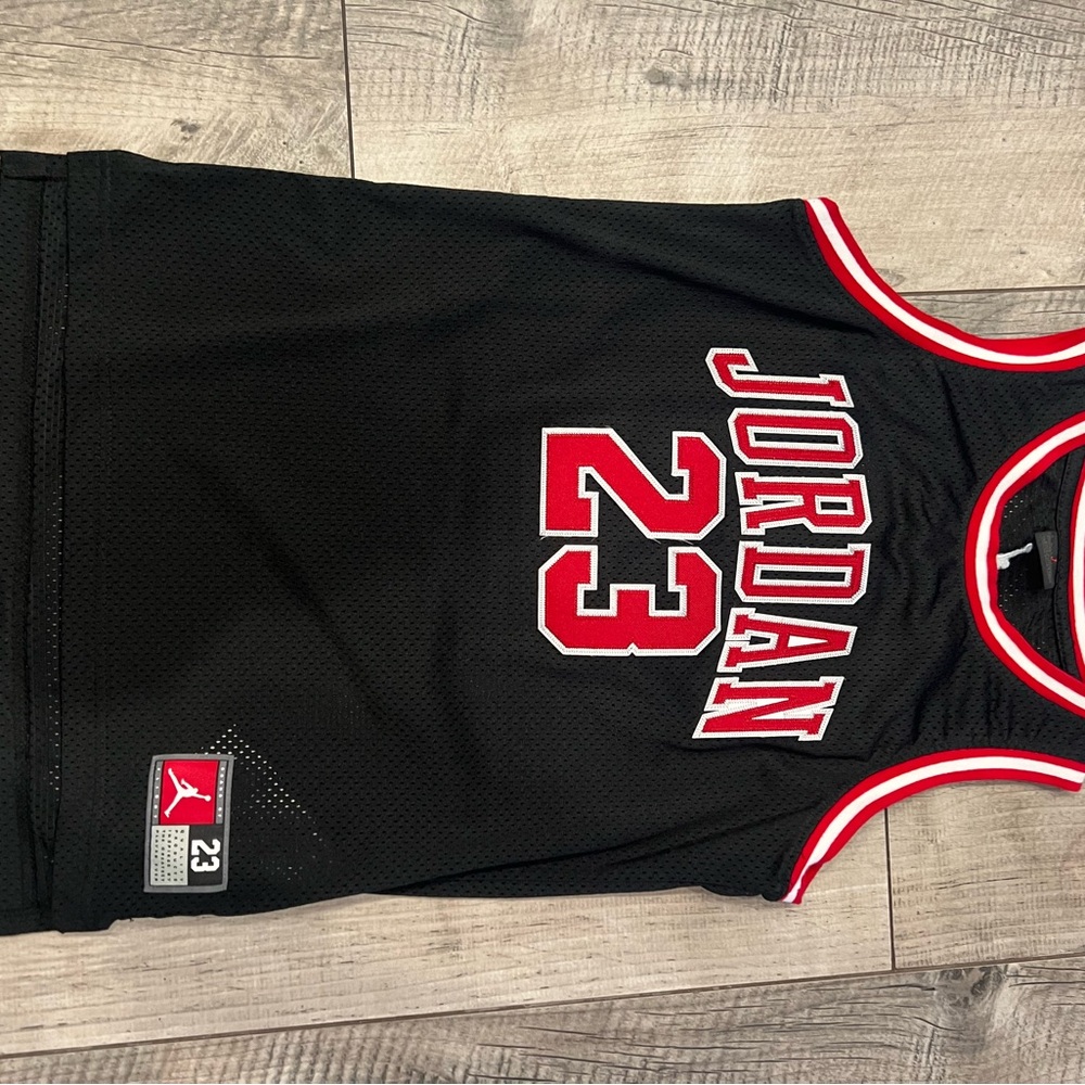 Jordan Black Jersey with Red and White Accents